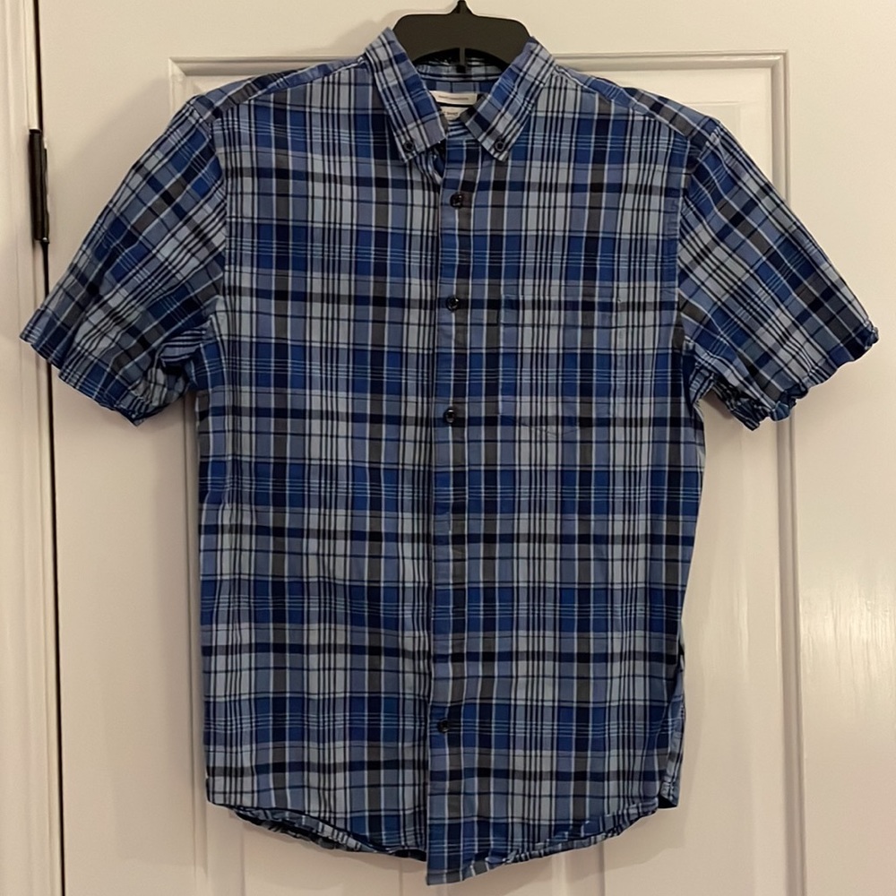 Kids Blue Plaid Button-Down
